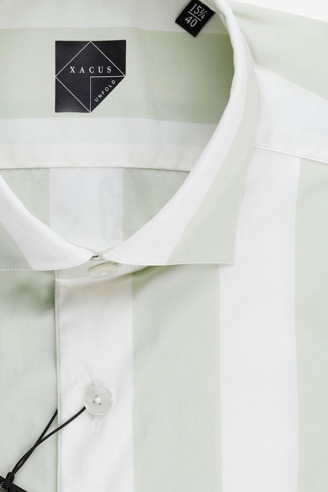 Xacus Hemd Herren Xacus Classic Streifen 100% Baumwolle Kragen Französisch Lange Ärmel