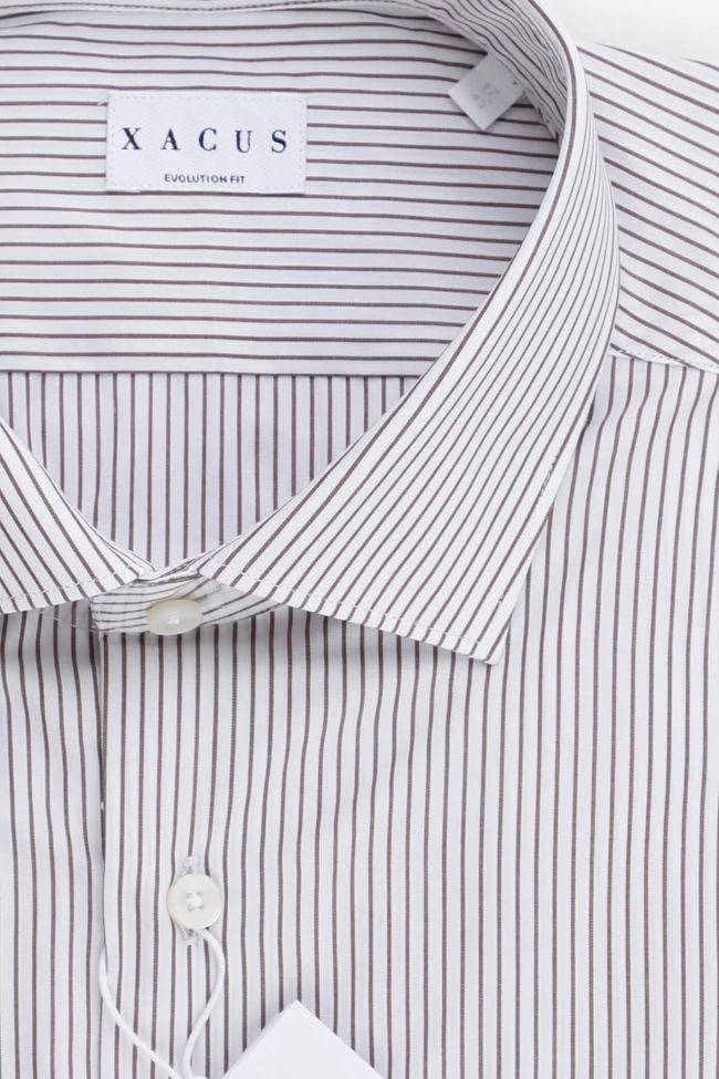 Xacus Hemd Herren Xacus Classic Streifen 100% Baumwolle Kragen Französisch Lange Ärmel