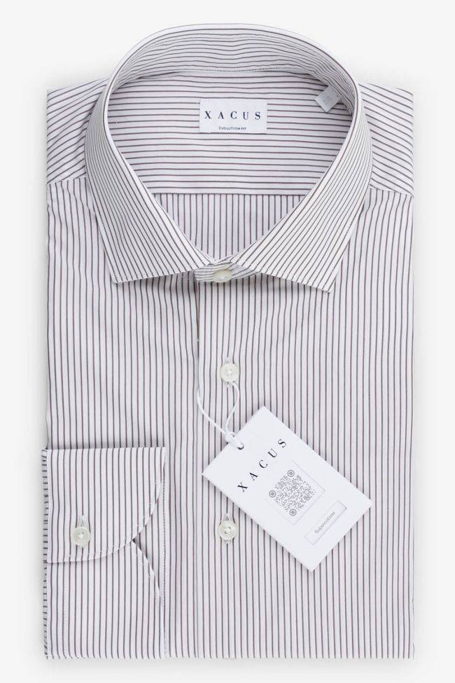 xacus Hemd Herren Xacus Classic Streifen 100% Baumwolle kragen Französisch Lange Ärmel