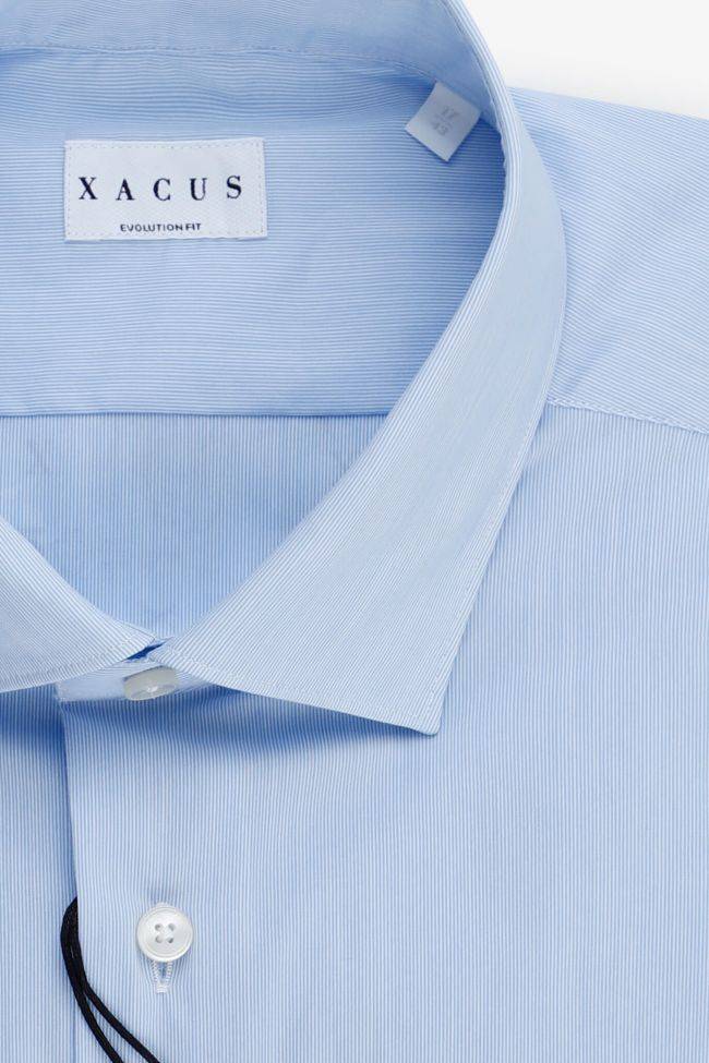 Xacus Hemd Herren Xacus Classic Streifen 100% Baumwolle Kragen Französisch Lange Ärmel