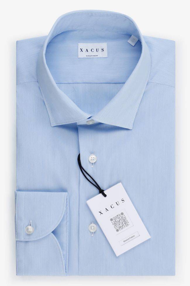 xacus Hemd Herren Xacus Classic Streifen 100% Baumwolle kragen Französisch Lange Ärmel