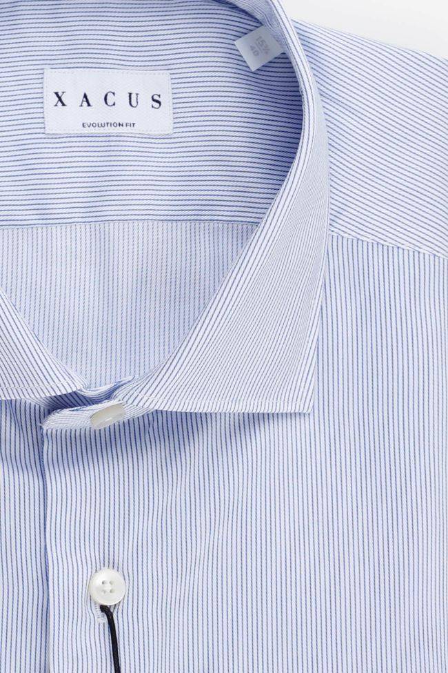 Xacus Hemd Herren Xacus Classic Streifen 100% Baumwolle Kragen Französisch Lange Ärmel