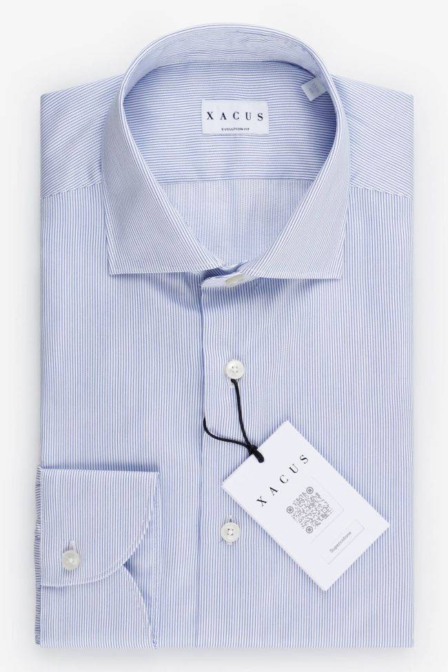 xacus Hemd Herren Xacus Classic Streifen 100% Baumwolle kragen Französisch Lange Ärmel