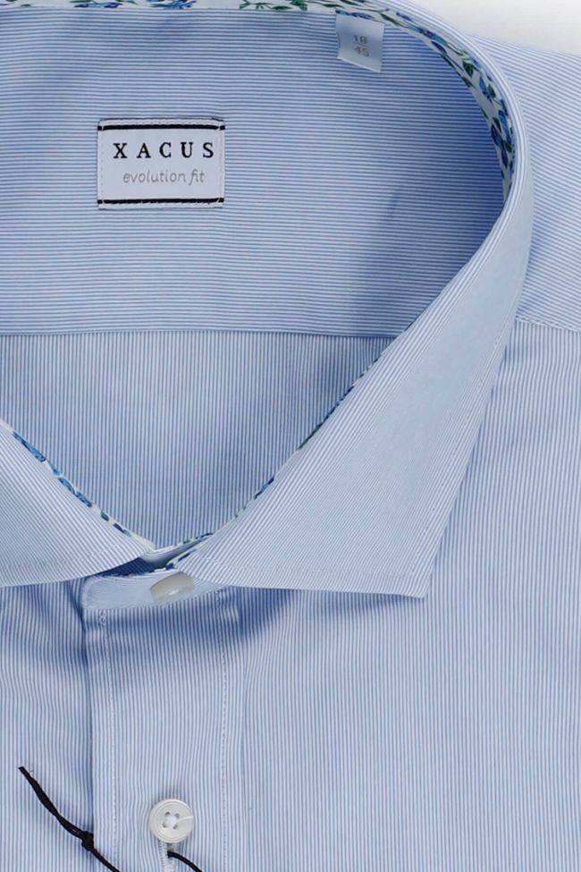 Xacus Hemd Herren Xacus Classic Streifen 100% Baumwolle Kragen Französisch Lange Ärmel