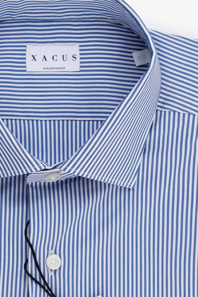 Xacus Hemd Herren Xacus Classic Streifen 72% Baumwolle 3% Elastan 25% Pa Kragen Französisch Lange Ärmel