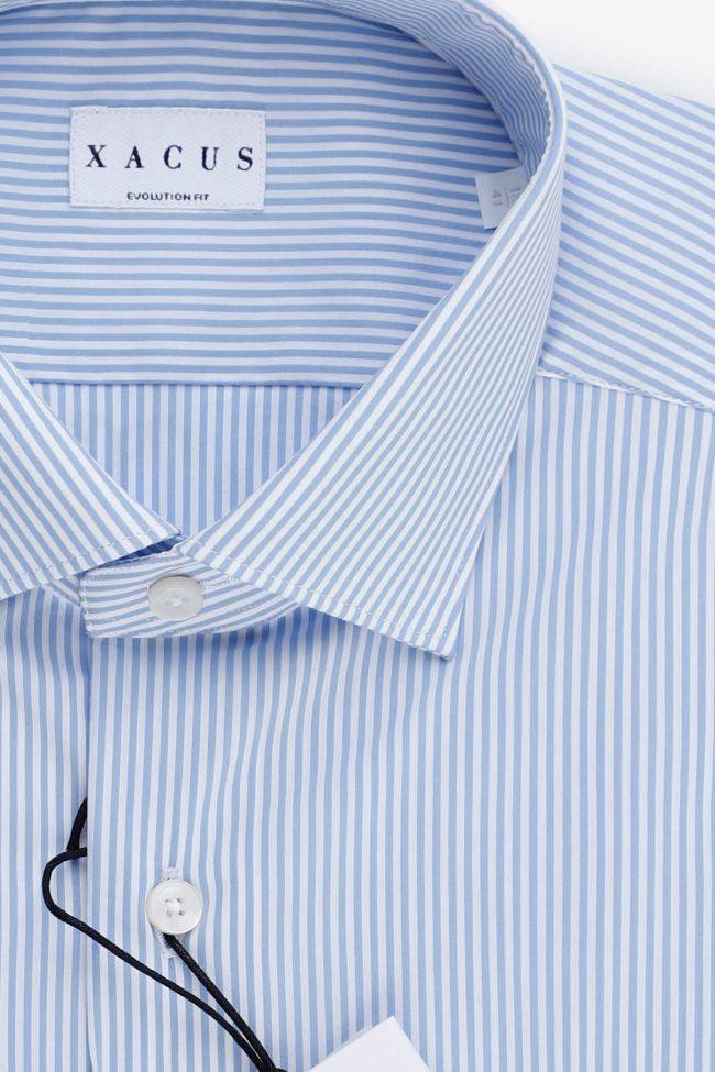 Xacus Hemd Herren Xacus Classic Streifen 72% Baumwolle 3% Elastan 25% Pa Kragen Französisch Lange Ärmel