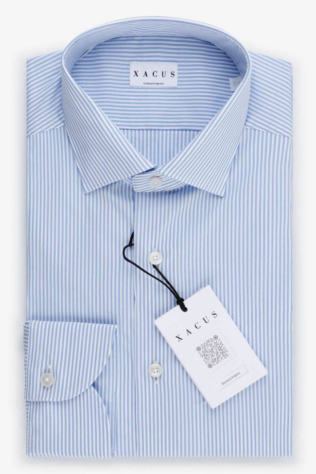 xacus Hemd Herren Xacus Classic Streifen 72% Baumwolle 3% elastan 25% pa kragen Französisch Lange Ärmel