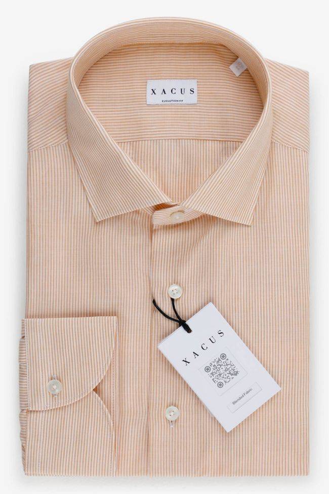 xacus Hemd Herren Xacus Classic Streifen 87% cotton 11% pa 2% elastan kragen Französisch Lange Ärmel