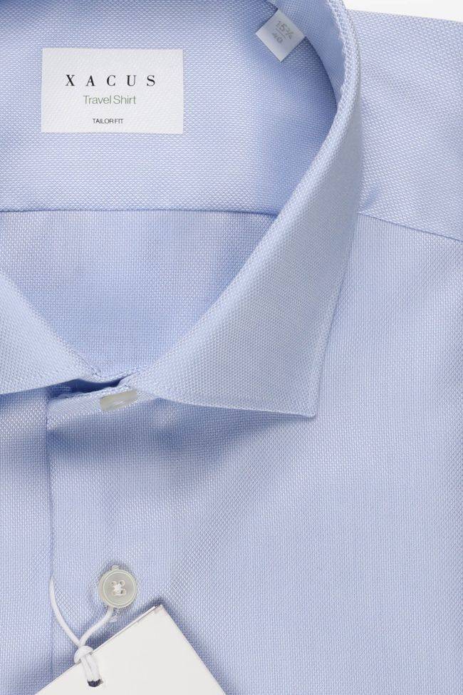 Xacus Hemd Herren Xacus Regular Bügelfreie Einfarbig 100% Bio-Baumwolle Kragen Französisch Lange Ärmel