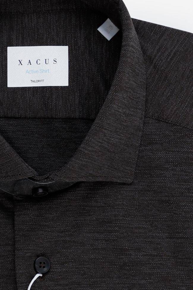 Xacus Hemd Herren Xacus Regular Bügelfreie Einfarbig 100% Baumwolle Kragen Französisch Lange Ärmel