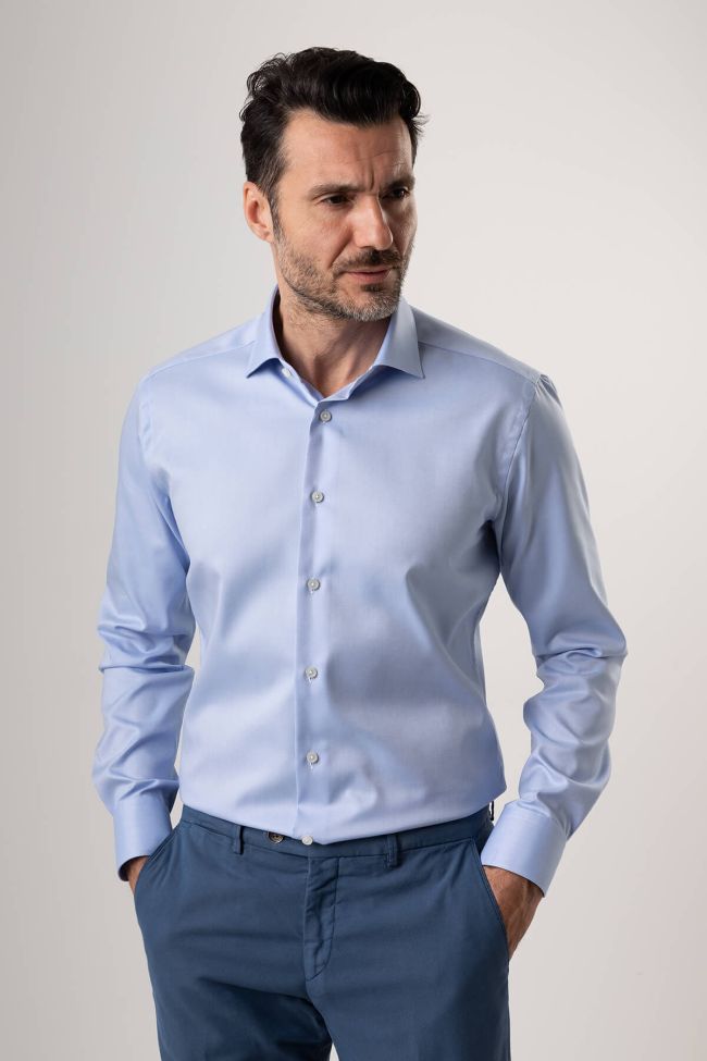 xacus Hemd Herren Xacus Regular Bügelfreie Einfarbig 100% Baumwolle kragen Französisch Lange Ärmel