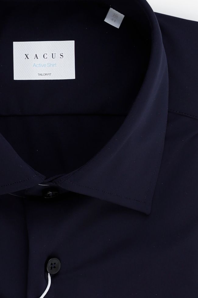 Xacus Hemd Herren Xacus Regular Bügelfreie Einfarbig 73% Polyamide 27% Elastan Kragen Italienisch Lange Ärmel