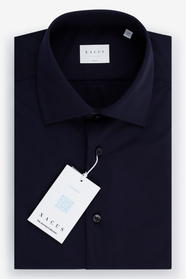 xacus Hemd Herren Xacus Regular Bügelfreie Einfarbig 73% polyamide 27% elastan kragen Italienisch Lange Ärmel