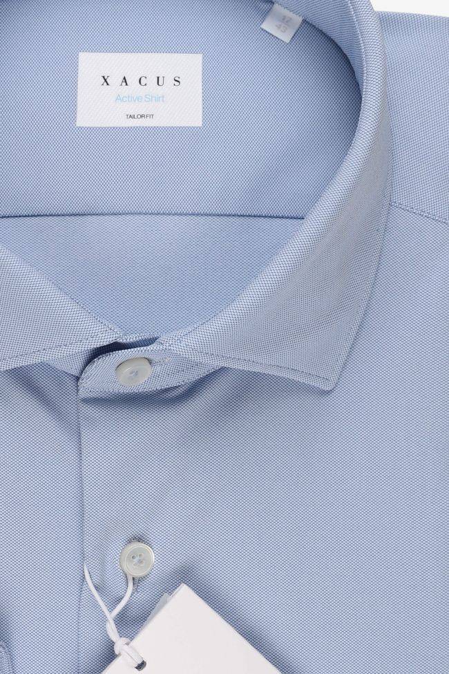 Xacus Hemd Herren Xacus Regular Bügelfreie Einfarbig 83% Polyamide 17% Elastane Kragen Französisch Lange Ärmel