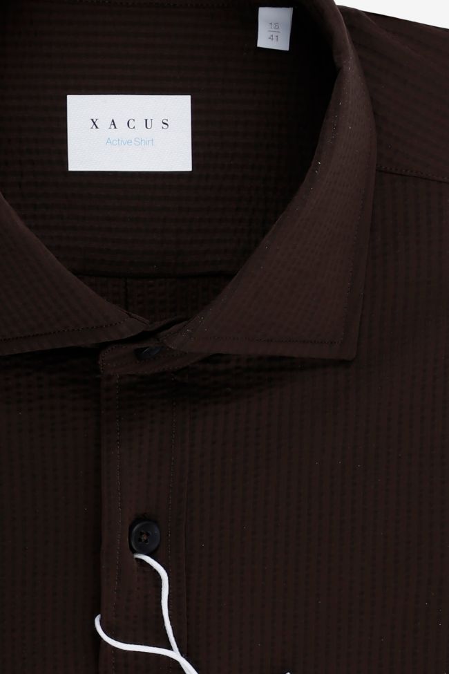 Xacus Hemd Herren Xacus Regular Bügelfreie Einfarbig 86% Poliammide 14% Elastan Kragen Französisch Lange Ärmel