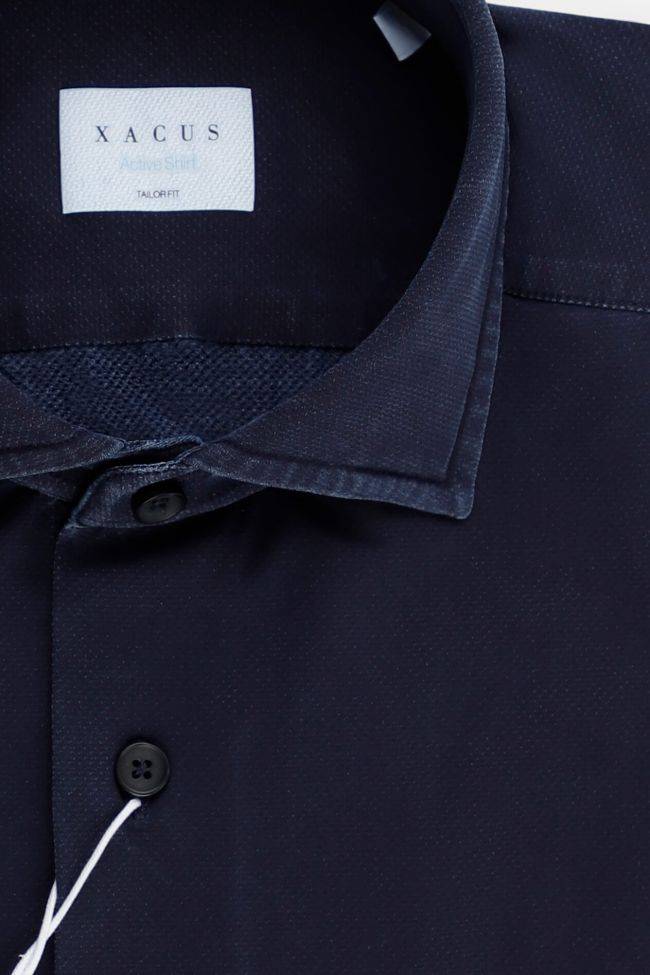 Xacus Hemd Herren Xacus Regular Bügelfreie Einfarbig 86% Polyamide 14% Elastane Kragen Französisch Lange Ärmel