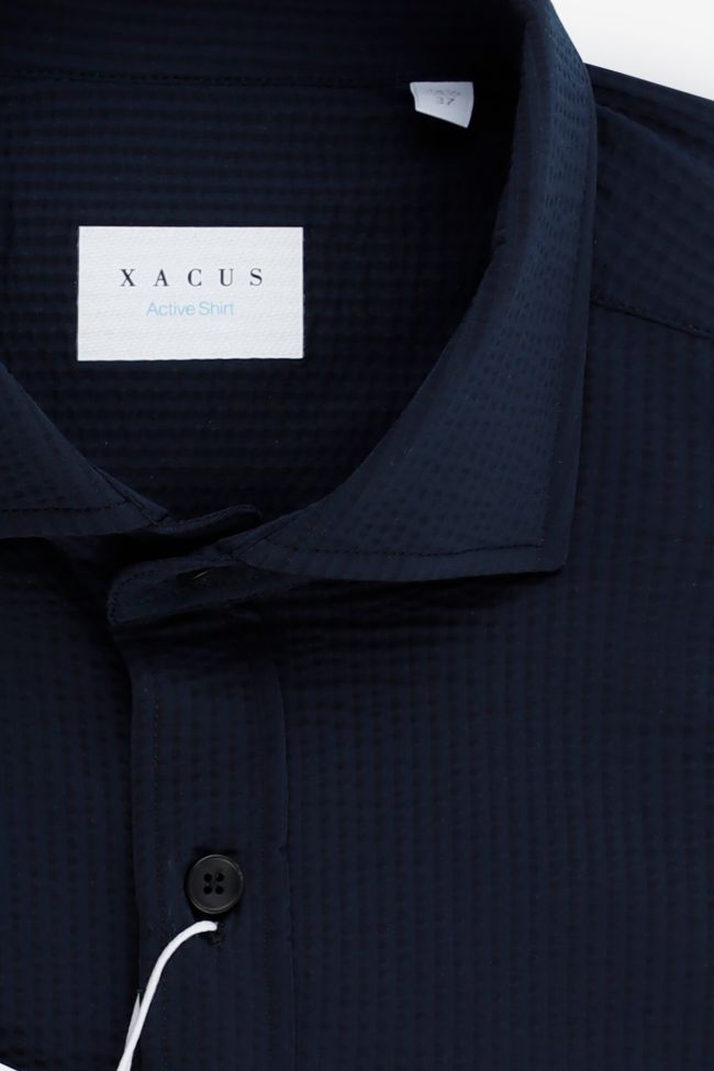 Xacus Hemd Herren Xacus Regular Bügelfreie Einfarbig 86% Polyamide 14% Elastane Kragen Französisch Lange Ärmel