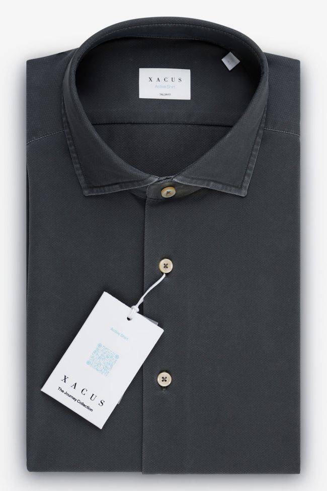 xacus Hemd Herren Xacus Regular Bügelfreie Einfarbig 86% polyamide 14% elastane kragen Französisch Lange Ärmel