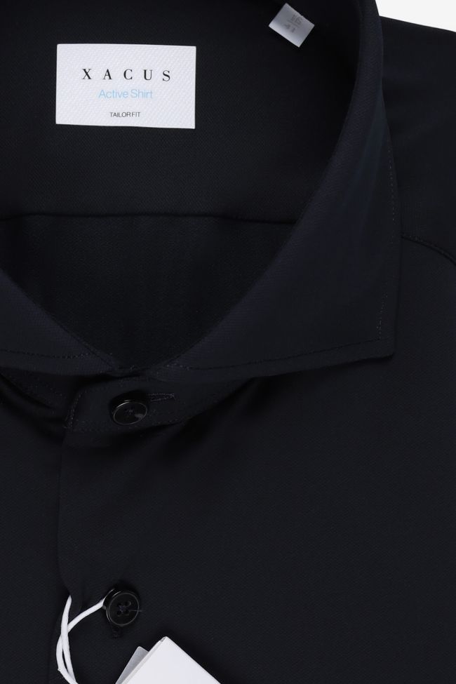 Xacus Hemd Herren Xacus Regular Bügelfreie Einfarbig 86% Poliammide 14% Elastan Kragen Französisch Lange Ärmel
