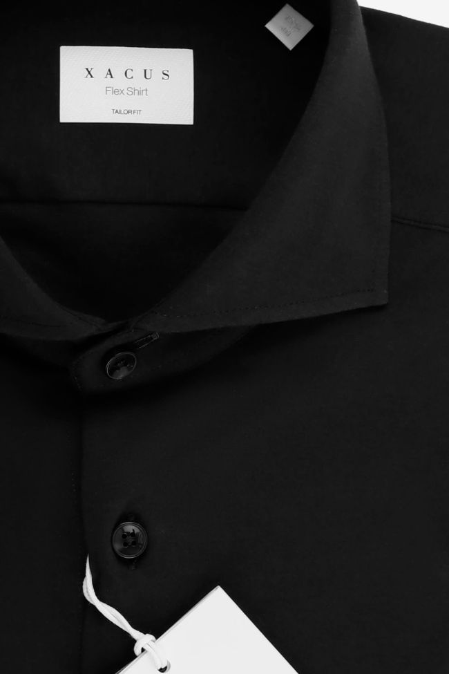 Xacus Hemd Herren Xacus Regular Bügelfreie Einfarbig 89% Cotton Jrs 11% Ea Kragen Französisch Lange Ärmel