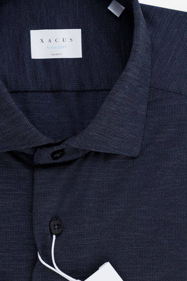 Xacus Hemd Herren Xacus Regular Bügelfreie Halb Unifarben 86% Poliammide 14% Elastan Kragen Italienisch Lange Ärmel