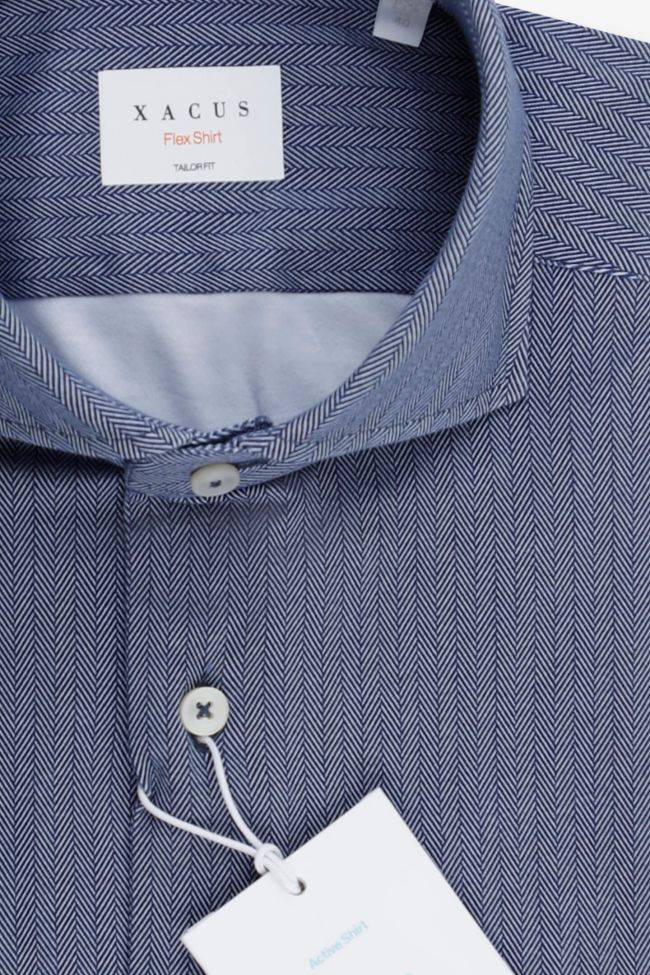 Xacus Hemd Herren Xacus Regular Bügelfreie Halb Unifarben 90% Baumwolle 10% Polyester Kragen Französisch Lange Ärmel