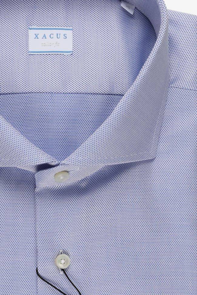 Xacus Hemd Herren Xacus Regular Bügelfreie Halb Unifarben 100% Baumwolle Kragen Französisch Lange Ärmel