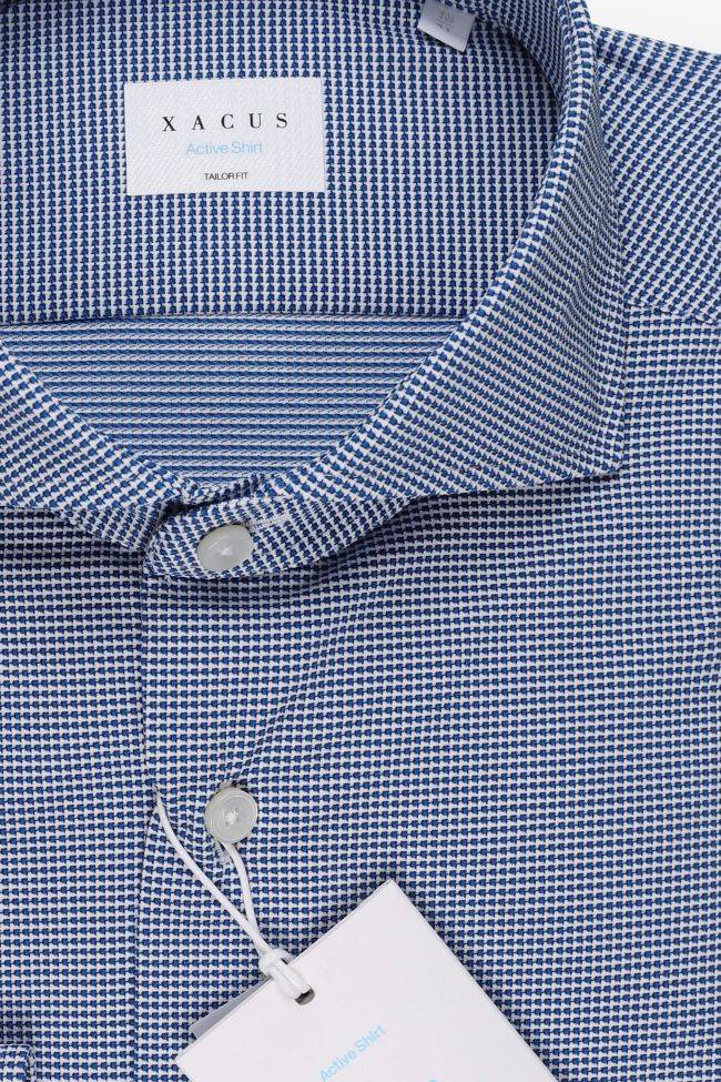 Xacus Hemd Herren Xacus Regular Bügelfreie Halb Unifarben 86% Poliammide 14% Elastan Kragen Französisch Lange Ärmel