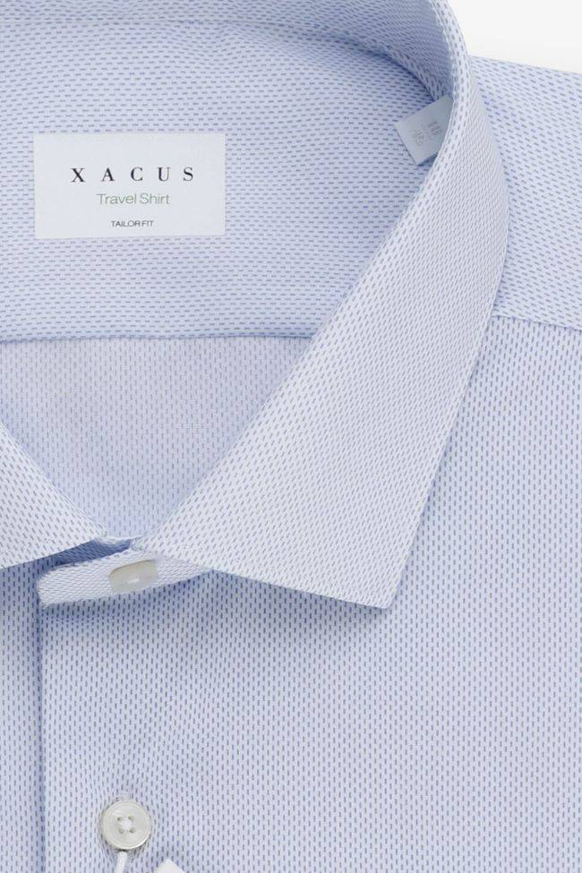 Xacus Hemd Herren Xacus Regular Bügelfreie Halb Unifarben 100% Bio-Baumwolle Kragen Französisch Lange Ärmel
