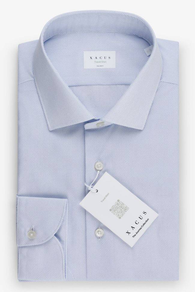 xacus Hemd Herren Xacus Regular Bügelfreie Halb Unifarben 100% Bio-Baumwolle kragen Französisch Lange Ärmel
