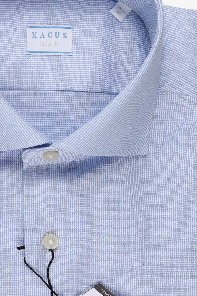 Xacus Hemd Herren Xacus Regular Bügelfreie Halb Unifarben 100% Baumwolle Kragen Französisch Lange Ärmel