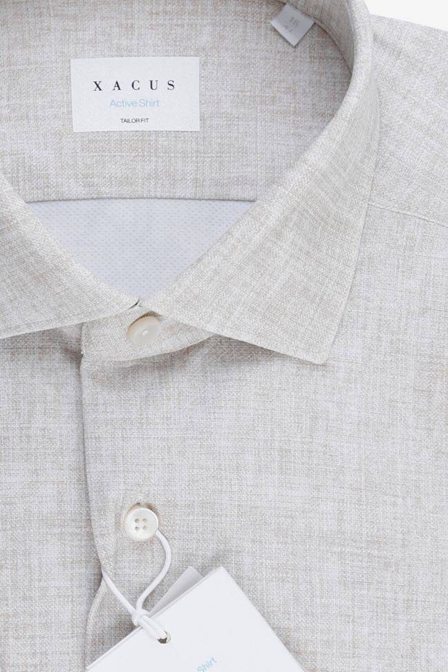 Xacus Hemd Herren Xacus Regular Bügelfreie Halb Unifarben 86% Poliammide 14% Elastan Kragen Französisch Lange Ärmel