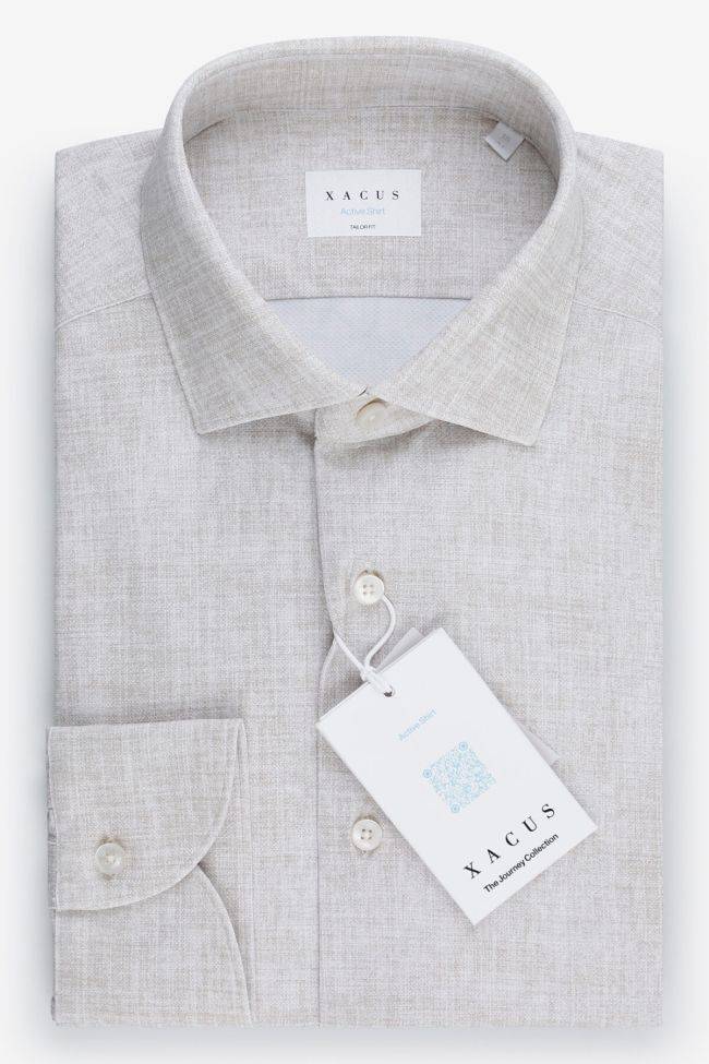 xacus Hemd Herren Xacus Regular Bügelfreie Halb Unifarben 86% poliammide 14% elastan kragen Französisch Lange Ärmel