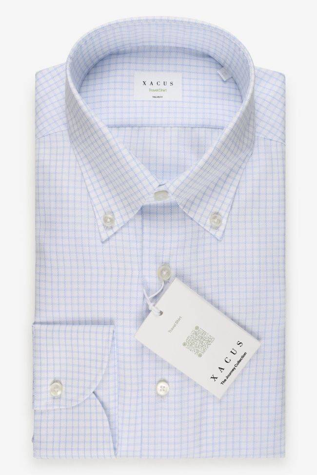 xacus Hemd Herren Xacus Regular Bügelfreie Karo 100% Bio-Baumwolle kragen Button-Down Lange Ärmel