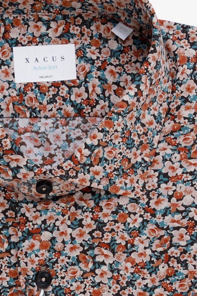 Xacus Hemd Herren Xacus Regular Bügelfreie Muster 86% Poliammide 14% Elastan Kragen Französisch Lange Ärmel