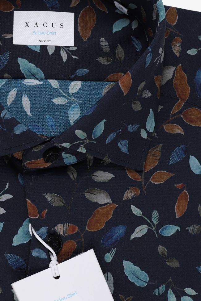 Xacus Hemd Herren Xacus Regular Bügelfreie Muster 86% Poliammide 14% Elastan Kragen Französisch Lange Ärmel