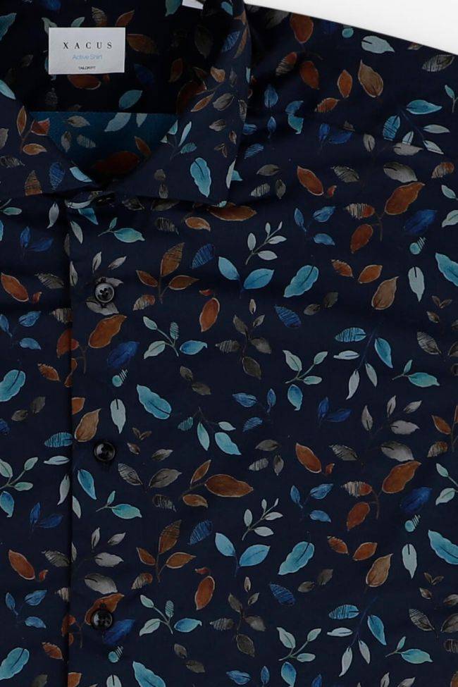 Xacus Hemd Herren Xacus Regular Bügelfreie Muster 86% Poliammide 14% Elastan Kragen Französisch Lange Ärmel