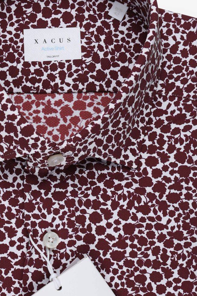 Xacus Hemd Herren Xacus Regular Bügelfreie Muster 86% Poliammide 14% Elastan Kragen Französisch Lange Ärmel