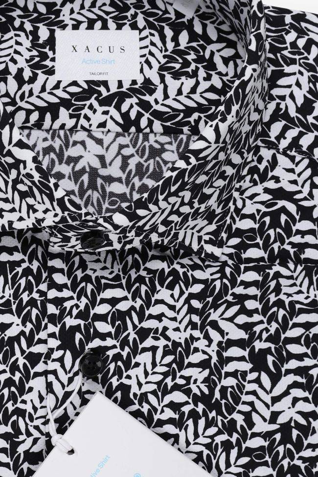 Xacus Hemd Herren Xacus Regular Bügelfreie Muster 86% Poliammide 14% Elastan Kragen Französisch Lange Ärmel