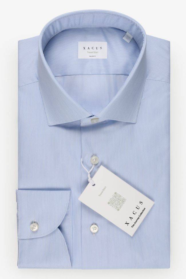 xacus Hemd Herren Xacus Regular Bügelfreie Streifen 100% Bio-Baumwolle kragen Französisch Lange Ärmel