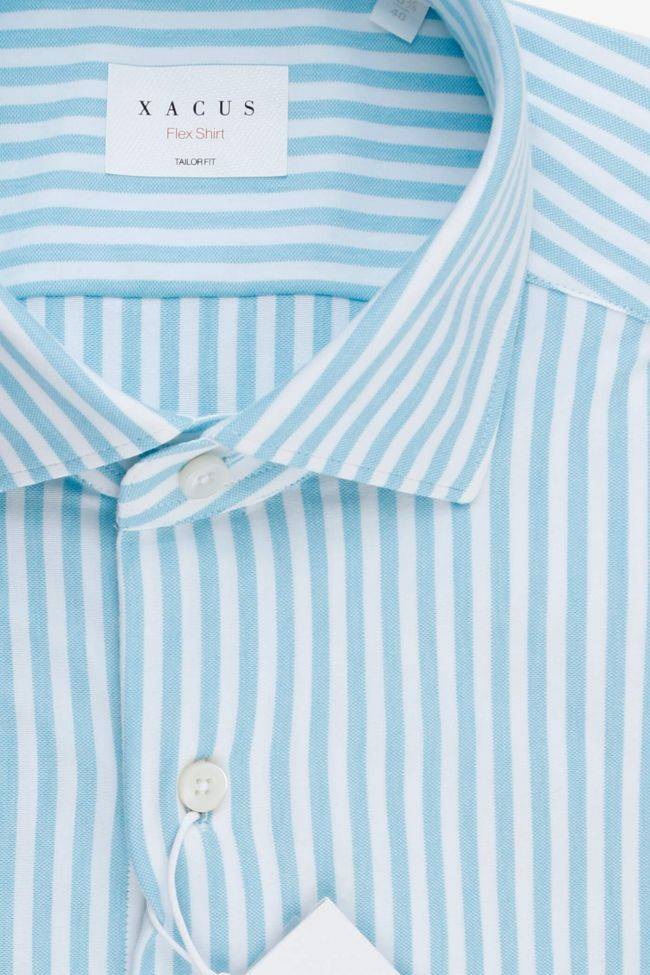 Xacus Hemd Herren Xacus Regular Bügelfreie Streifen 60% Baumwolle - 40% Viskose Kragen Französisch Lange Ärmel