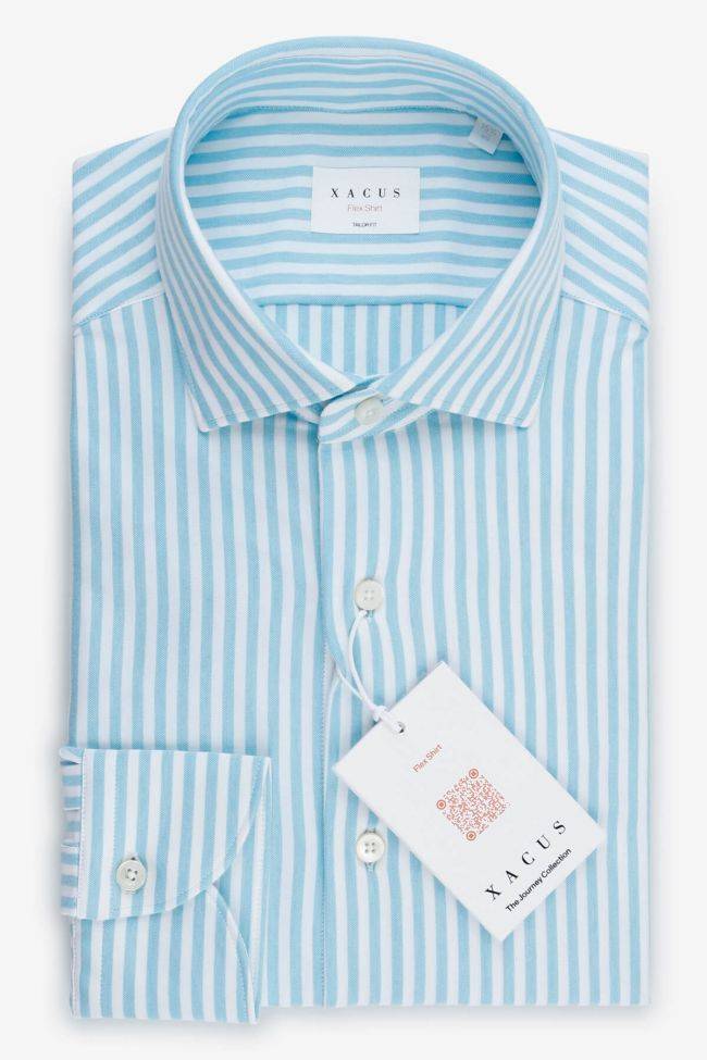 xacus Hemd Herren Xacus Regular Bügelfreie Streifen 60% Baumwolle - 40% Viskose kragen Französisch Lange Ärmel