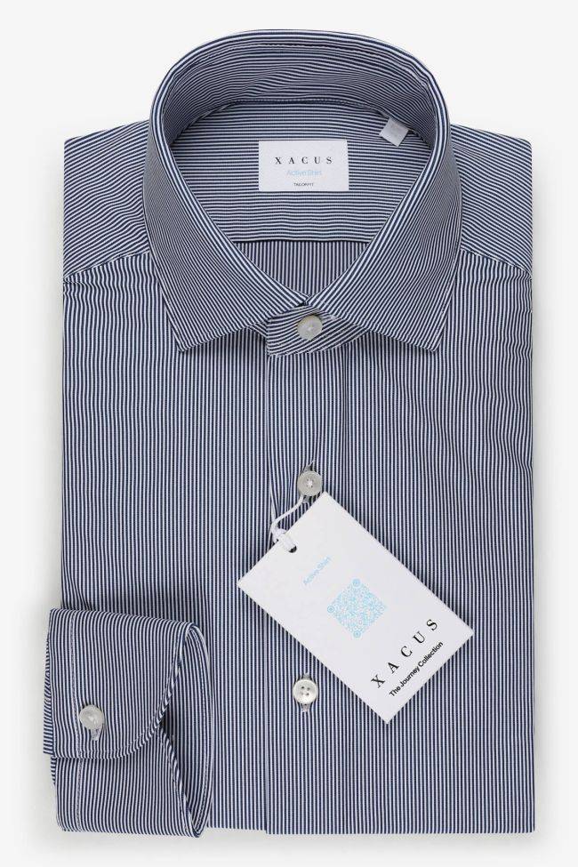 xacus Hemd Herren Xacus Regular Bügelfreie Streifen 83% polyamide 17% elastane kragen Französisch Lange Ärmel