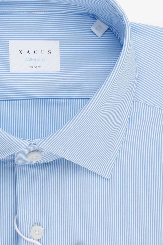 Xacus Hemd Herren Xacus Regular Bügelfreie Streifen 85% Poliammide 15% Elastam Kragen Italienisch Lange Ärmel