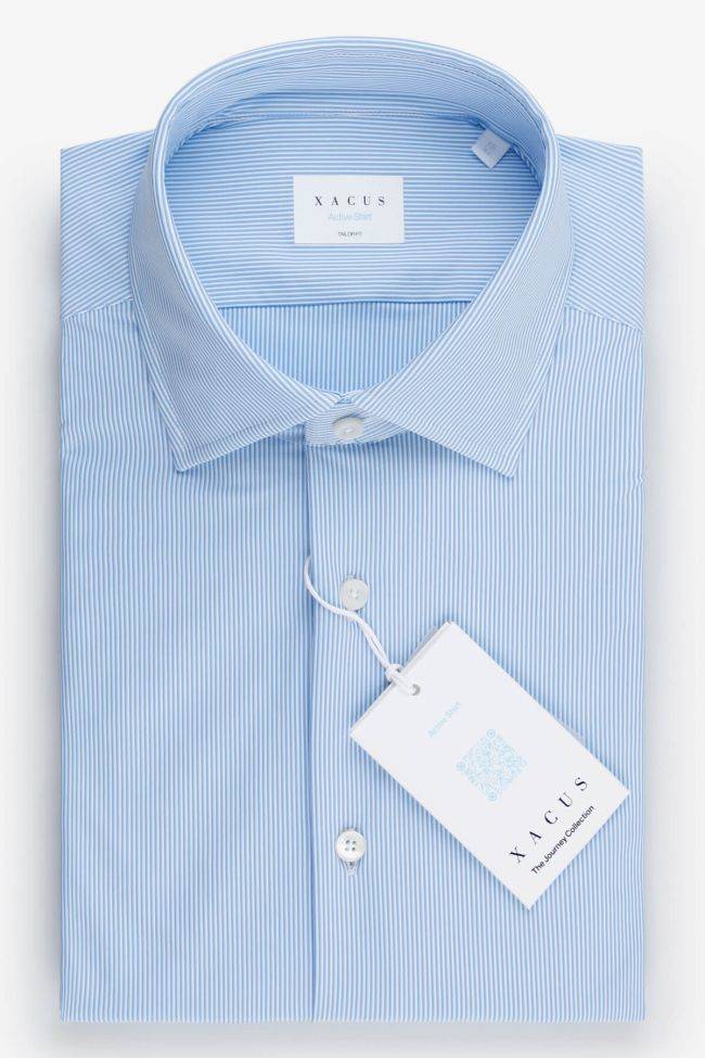 xacus Hemd Herren Xacus Regular Bügelfreie Streifen 85% poliammide 15% elastam kragen Italienisch Lange Ärmel