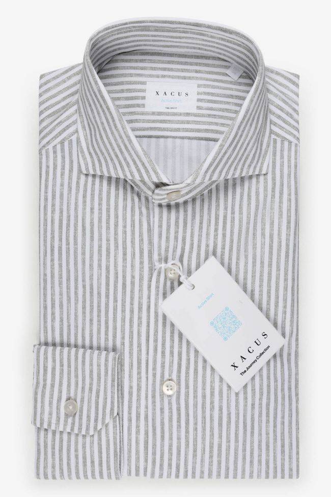 xacus Hemd Herren Xacus Regular Bügelfreie Streifen 86% poliammide 14% elastan kragen Französisch Lange Ärmel