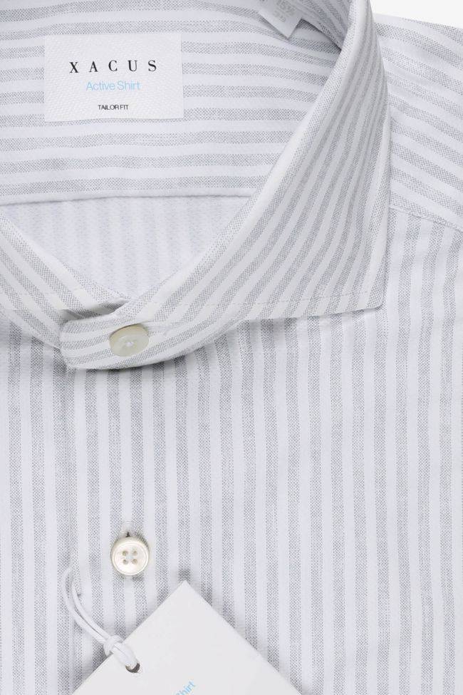 Xacus Hemd Herren Xacus Regular Bügelfreie Streifen 86% Poliammide 14% Elastan Kragen Französisch Lange Ärmel