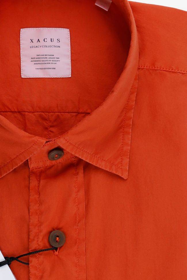 Xacus Hemd Herren Xacus Regular Einfarbig 100% Baumwolle Kragen Italienisch Lange Ärmel