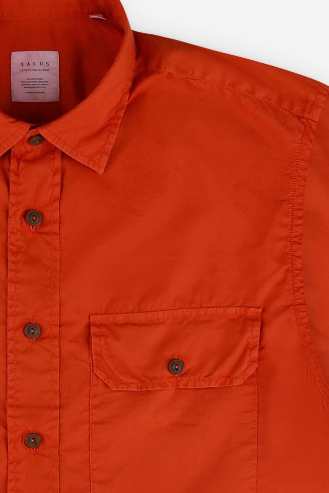 Xacus Hemd Herren Xacus Regular Einfarbig 100% Baumwolle Kragen Italienisch Lange Ärmel