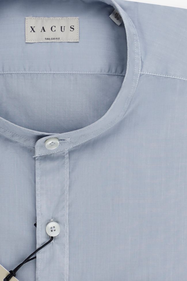 Xacus Hemd Herren Xacus Regular Einfarbig 100% Baumwolle Kragen Mandarinkragen Lange Ärmel